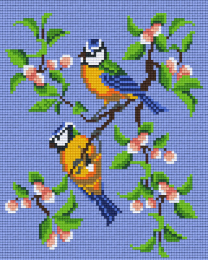 Two Little Birds Four [4] Baseplate PixelHobby Mini-mosaic Art Kit image 0